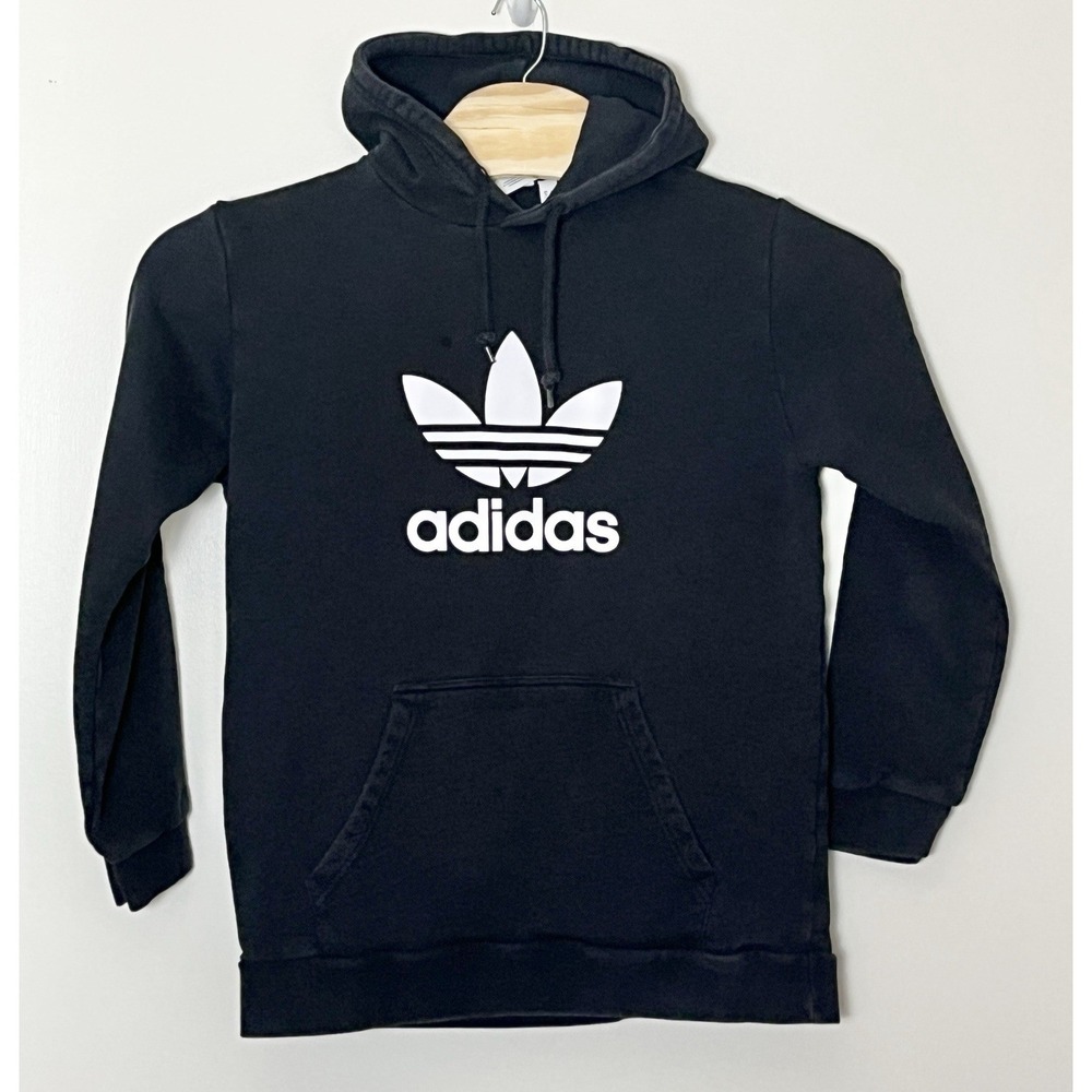 Adidas Trefoil Hoodie Men's Medium Black‎ Heavyweight Gym BroCore Athletic Logo